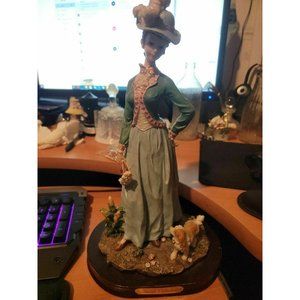 Vintage Gentili Collection Figurine 8” x 13” Woman and  Dog